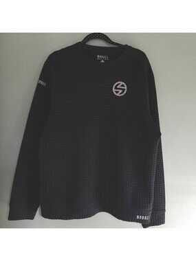 NoBull Men’s XL Black Spark FT Pull-On Seersucker Sweater Mini Square Knit